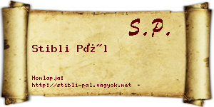 Stibli Pál névjegykártya